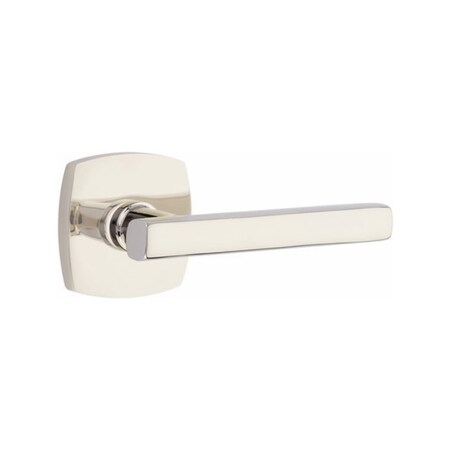 Emtek Freestone Lever Dummy Pair w/Urban Modern Rose for 1-1/4 in to 2 in Door Polished Nickel 5306FRLUS14